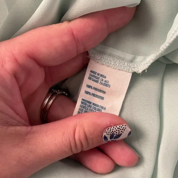 American Eagle Small Sheer Teal Tie Front Tank Top - Picture 5 of 5